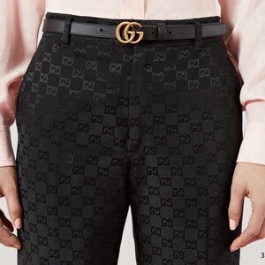 Gucci Black Belt with Gold Buckle